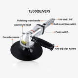 7-Inch Pneumatic Sander Heavy Duty Wet Air Sander/Polisher,Lightweight at 5.47 lbs,Adjustable Speed Up to 2500rpm Pneumatic Polisher Hand Sanding YPCOO