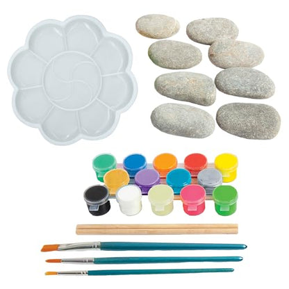 Craft Maker: Ultimate Rock Painting Kit - DIY Rock Painting for Adults, All-in-One Kit, Neon Metallic & Glow Paints, Unique Easy-to-Follow Projects