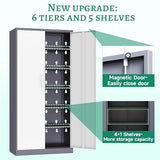 Letaya Metal Storage Cabinet with Lock Door, 71" Adjustable Shelf Steel Lockers for Office, Home,School,Garage Utility Tool Cabinet (2 Letaya