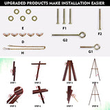 Conda 63" Wooden Tripod Artist Display Easel with Tray, A-Frame Adjustable Easel Stand for Wedding Sign, Foldable Easels for Painting Canvas, Display conda