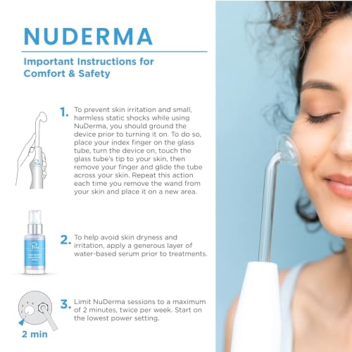 NuDerma Professional Skin Therapy Wand - Portable Skin Therapy Machine with 6 Neon & Argon Wands – Boost Your Skin – Clear Firm & Tighten Pure Daily Care