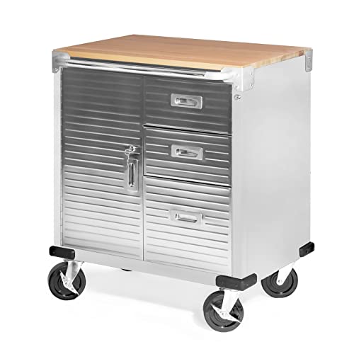 Seville Classics UltraHD Rolling Storage Cabinet with Drawers (UHD20205B) - WoodArtSupply