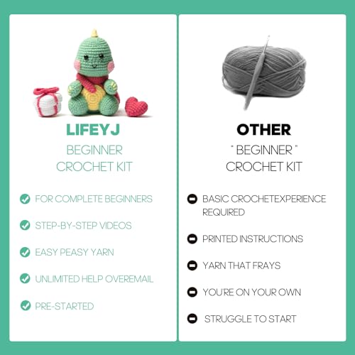LIFEYJ Crochet Kit for Beginners,Beginner Crochet Kit for Adults Kids,Gifts for 5 6 7 8 9 10 Year Old Girl,Girls Toys Age 6-8,Teen Gift Birthday LIFEYJ