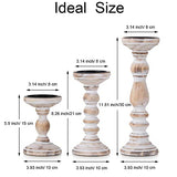 Wood Candle Holders for Pillar Candles - Tall Rustic Candle Holder (Set of 3), Large Farmhouse Candle Holders Candle Stand, Pillar Candle Holder Set Inweder