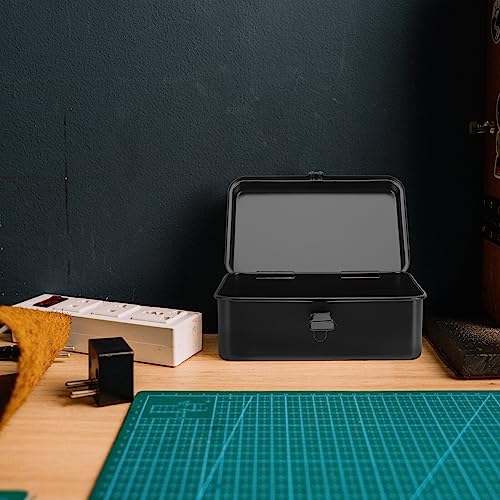 GANAZONO Metal ToolBox - Heavy Duty Portable Tool Box with Handle - Solid Metal Locking Latches - Scratch Resistant Finish Heavy Duty Tin Tool Box GANAZONO