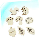 DECHOUS 50pcs Pieces Unfinished Wooden Slices Accessories Unfinished Wooden Animal Figures Hanging Decor Blank Wooden Slices Hanging Ornaments Wooden DECHOUS