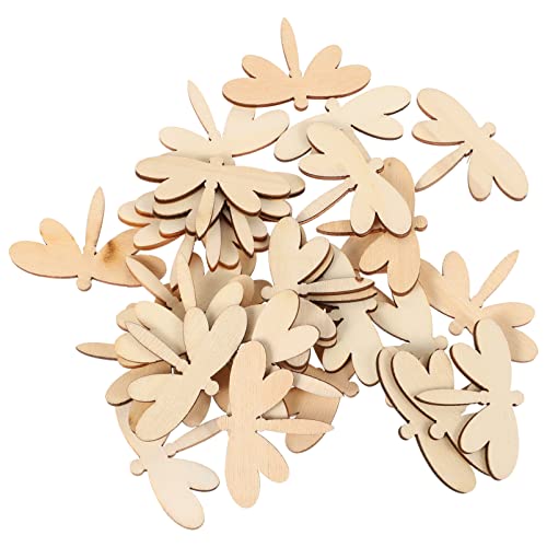 ARTIBETTER 60pcs Unfinished Dragonfly Cutouts Blank Wood Dragonfly Shaped Log Slices Insect Wooden Paint Crafts Pieces for Birthday DIY Painting Tags - WoodArtSupply