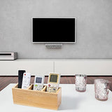 Useekoo Wood Pencil Holder, Wood Desk Organizers and Accessories 3 Compartment, Rustic Remote Control Holder, Wooden Caddy Office Supplies for Home, Useekoo