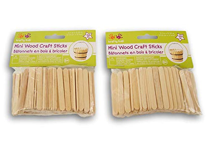 Krafty Kids CW496 Craftwood Mini Craft Sticks - 2.13in by 0.25in Natural Unfinished - 300 Pc