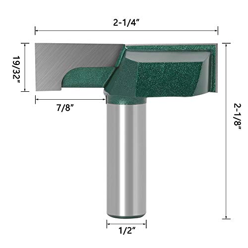 Wolfride Bottom Cleaning Router Bit 1/2 Inch Shank Surface Planing Router Bit - WoodArtSupply