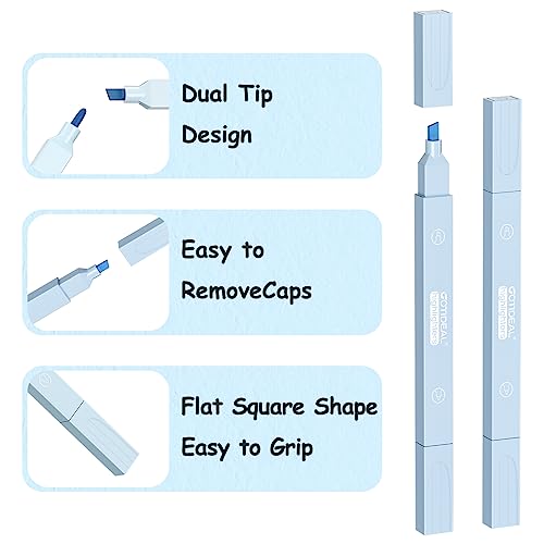 GOTIDEAL Aesthetic Cute Pastel Highlighters set, Dual tip 12 Pack No Bleed Bible Highlighters pen for office journal, School study accessory supplies GOTIDEAL