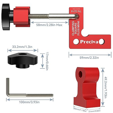 Preciva 90 Degree Mini Positioning Squares 2 Sets (2.32''x 2.32''), Aluminum Alloy Right Angle Clamps Fixing Clamp, Carpenter Corner Clamping Square Preciva