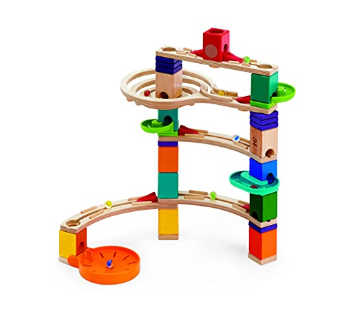 Hape Quadrilla Cliffhanger Wooden Marble Run Blocks | Marble Maze Run Set, Early Educational STEM Development Building Toys For Kids, Multicolor, - WoodArtSupply