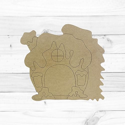 Whimsical House, Winter Shape, Unfinished Wood Cutout, Paint by Line Build-A-Cross Build-A-Cross