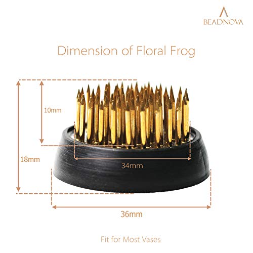 BEADNOVA Flower Frog Ikebana Kenzan with Rubber Gasket Floral Frog for Arrangements Ikebana Vase (1.3 Inch/34mm, 1pcs) BEADNOVA