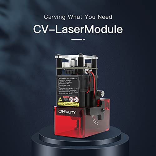 Official Creality Ender-3 S1/S1 Pro CV-Laser Module 24V 1.6W Laser Engraving for 3D Printer, Safety Protection, Precise Focusing, Soot Absorption,