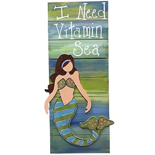 Mermaid Cutout Unfinished Wood Summer Beach House Nautical Door Hanger MDF Shape Canvas Style 3