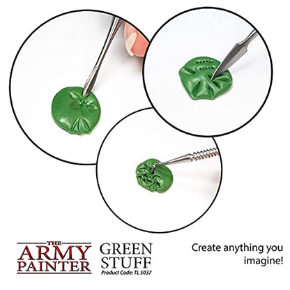  The Army Painter 2 Part Modeling Clay & Paint Mixing Balls,  Moldable Green Stuff Putty Epoxy Clay for Sculpting - 20cm, Rust-Proof  Stainless Steel Mixing Ball for Model Paint Mixer Bottle 
