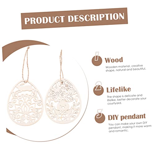 BESPORTBLE 5pcs Easter Ornaments Easter Wooden Egg Cutouts Easter Bunny Embellishments Unfinished Bunny Cutouts BESPORTBLE