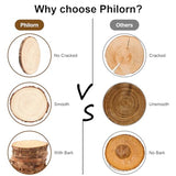 Philorn Natural Wood Slices for Centerpieces 10 Pcs 5.1-5.5 inch Unfinished Wood Rounds with Bark Wooden Circles for Crafts, Tree Slices for DIY Arts Philorn