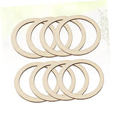 TEHAUX 100pcs Scrapbooking Embellishments Unfinished Wood Circles Wreath Frame Wood Blanks Ring Wooden Linking Rings Charms Unfinished Wood DIY Craft TEHAUX