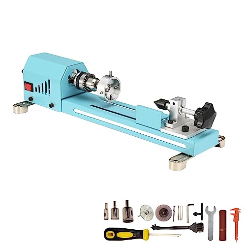 Mini Lathe Wood Lathe Machine Multi-Purpose Type Lathe Milling Cutting Grinding Polishing Professional Table Top Lathe Tool Kit - WoodArtSupply