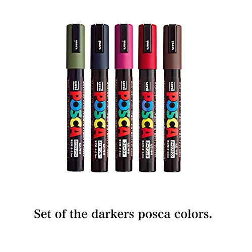 Uni Japan Paint Marker FULL RANGE Bundle Set Marking Pen Medium Point PC-5M 29 Colours ( 22 Standard & 7 Natural ) Japanese Domestic Market Product Uni Mitsubishi