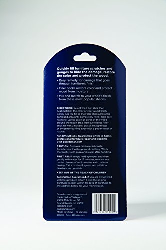 Guardsman Wax Wood Furniture Filler Sticks, Furniture Scratch Repair Kit for Wood Floors, Cabinets, Chairs, and Furnishings, 5 Colors Guardsman