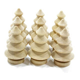 VILLCASE 20pcs Wooden Unfinished Tree Wood Xmas Tree Sculpture Christmas Unpainted Peg Doll Wood Christmas Ornament Unfinished Wood Toys Cake Topper VILLCASE