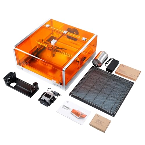 Roly LaserMATIC Mk2 20W Laser Engraver with Integrated Enclosure, Rotary, Air Assist, Honeycomb Panel and Camera Included, Laser Engraver for Wood, Roly
