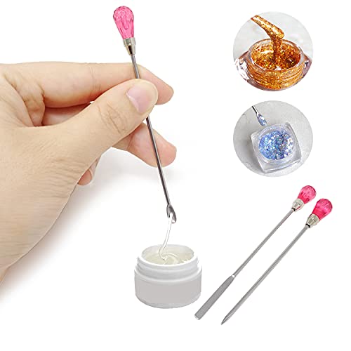 Honbay 9PCS Stainless Steel Stirring Needle Spoon Tool Powder Spoon Bubble Needle Jewelry Making Kit for DIY Epoxy Resin Casting Molds (3 Color, 3 HONBAY