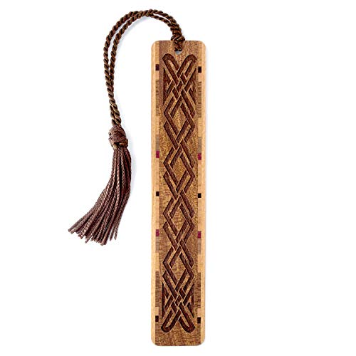 Celtic Knot Engraved Handmade Wooden Bookmark on Sapele Hardwood - Made in USA - Also Available Personalized Mitercraft