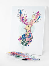 edding Start Easy Set - acrylic paint pens, waterproof; fine and medium nib, incl. postcard pad - set of 8 acrylic pens (nordic) - acrylic pens for edding