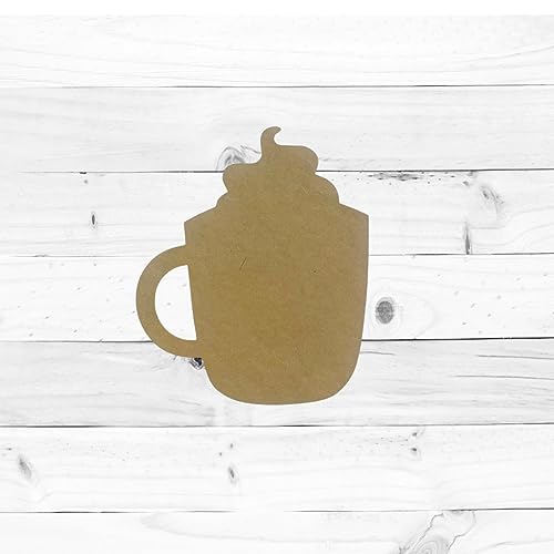 Hot Cocoa Mug, Craft Unfinished Wood Shape, Wood Cutout, Build-A-Cross Build-A-Cross