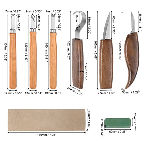 HARFINGTON Wood Carving Tools 10in1 Set Whittling Knife, Detail Knife, Hand Carving Woodworking Tool with Roll Bag for Engraver, Carpenter and HARFINGTON