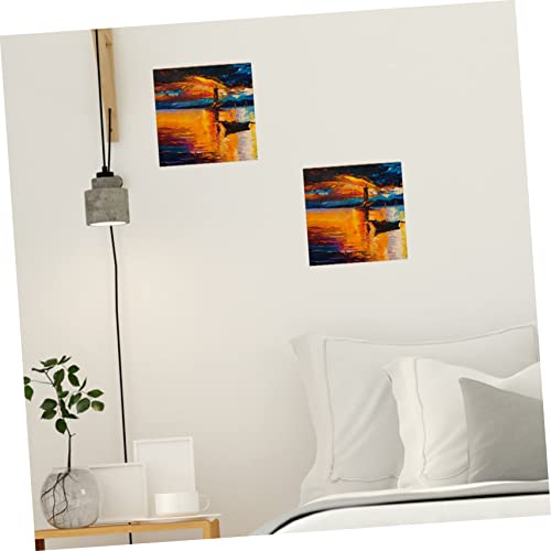 VILLFUL 5pcs Blank Wooden Picture Frame Unfinished Wood Frames DIY Wooden Photo Frames Wooden Bassinet Square Frame Unfinished Wooden Painting Boards VILLFUL