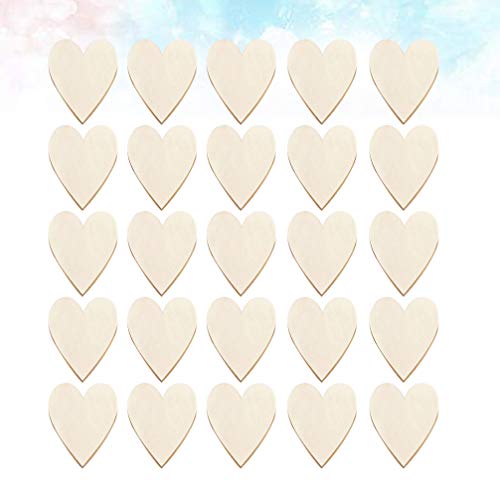 Healifty 25PCS Unfinished Wood Craft Wedding Wood Confetti Natural Wood Slice Wood Slice Craft DIY Wood Ornament Unfinished Wood Cutout DIY Calendar Healifty
