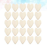 Healifty 25PCS Unfinished Wood Craft Wedding Wood Confetti Natural Wood Slice Wood Slice Craft DIY Wood Ornament Unfinished Wood Cutout DIY Calendar Healifty