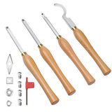 Carbide Woodturning Tool,4Pcs Carbide Tipped Wood Turning Tools Set,Solid Wood Handle and Carbide Inserts Perfect For Woodturning or Small to Weihnacht