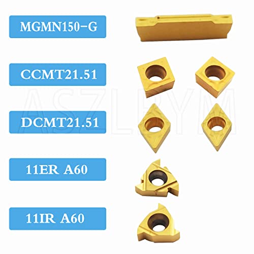 ASZLBYM 3/8" 10mm Shank Indexable Carbide Lathe Turning Tool Holder Set Cutting Tools for Turning Grooving Threading Boring Bar with Carbide Turning - WoodArtSupply