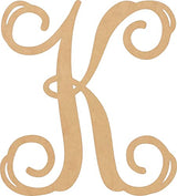 Wooden Monogram Letter K Initial 6 Inch Tall Craft, Unfinished Wood Alphabet Letters for Nursery Decoration, Paintable Wedding NEXTCraft