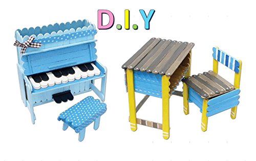 Gmark Wooden Craft Sticks 1000 ct - 750 Natural Food Grade Popsicle and 250 Craft Sticks Colored Combo - DIY Crafts Creative GM1072… Gmark