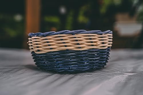 Appalachian Basketry Basket Making Kit Woven with Navy Blue and Natural Colored Reed