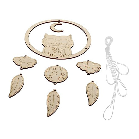 DECHOUS 1pc Wind Chime Ornament Hanging Ornament Coloring Dreamcatcher Dream Catcher Kit for Kids Dream Catchers Unfinished Woodsy Decor Kids Room DECHOUS