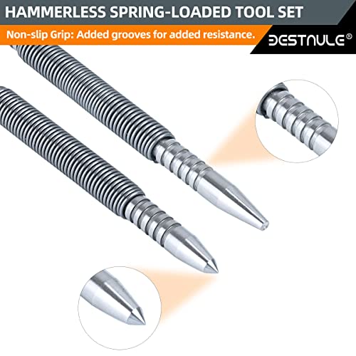 BESTNULE 4-Piece Nail Setter Dual Head Nail Set & Dual Head Center Punch & Hammerless Cold Chisel & Hinge Pin Remover Punch Set, Nail Setter Features - WoodArtSupply