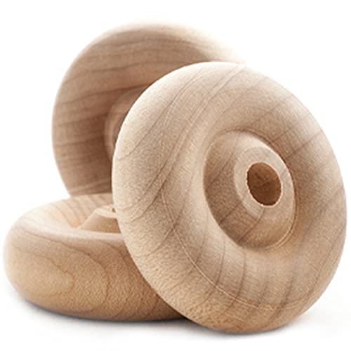 Pinehurst Crafts Classic Wooden Toy Wheels, 1-1/2 inches Diameter x 1/2 inches Thick (1/4 inches Hole), Pack of 8, ClassicWheels_1.5IN_8pk - WoodArtSupply