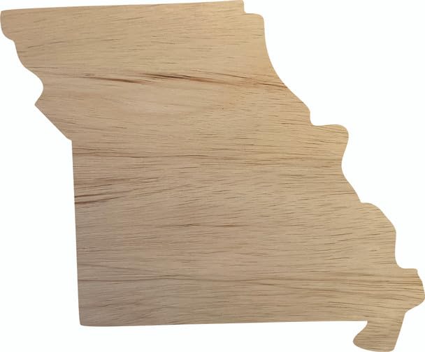 Missouri Wooden State 4" Cutout, Unfinished Real Wood State Shape, Craft