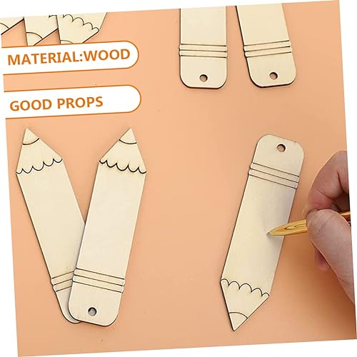 10pcs Wood Blank Bookmarks Unfinished Wood Tags Painting Craft Bookmarks  DIY Carved Graffiti Bamboo Board Material