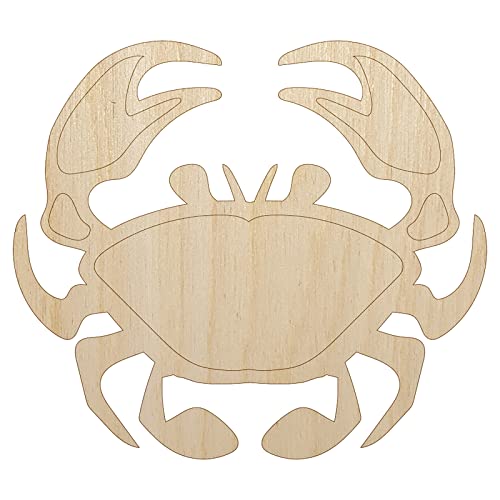 Crab Icon Unfinished Wood Shape Piece Cutout for DIY Craft Projects - 1/4 Inch Thick - 6.25 Inch Size