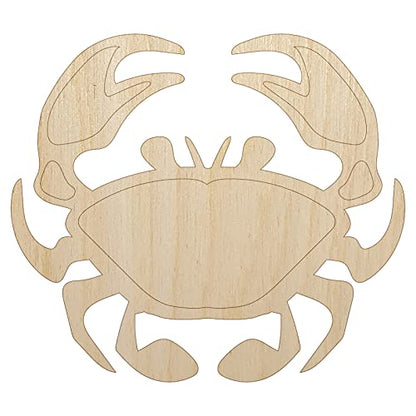 Crab Icon Unfinished Wood Shape Piece Cutout for DIY Craft Projects - 1/4 Inch Thick - 6.25 Inch Size